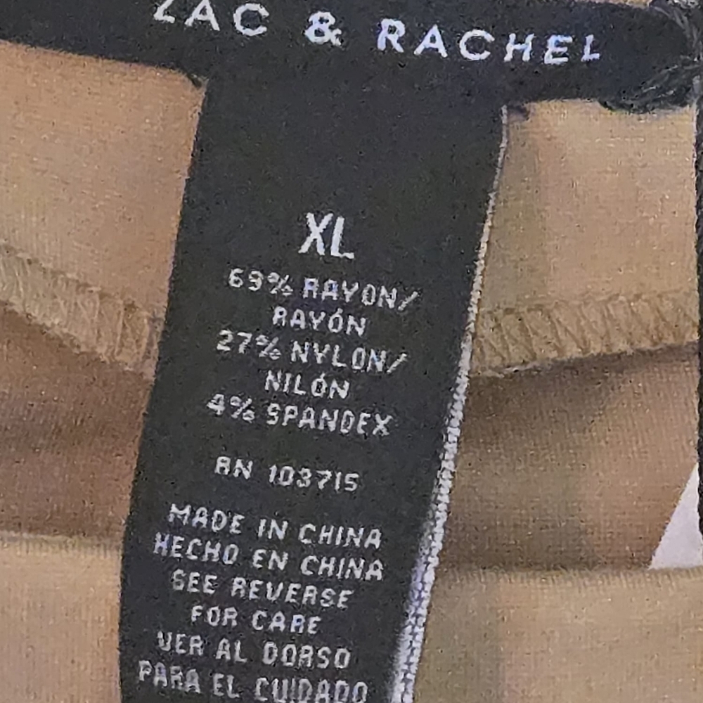 Zac & Rachel Stretchy Straight-Leg Pull-On Pants - Plus-Size XL in Beige - Picture 3 of 3